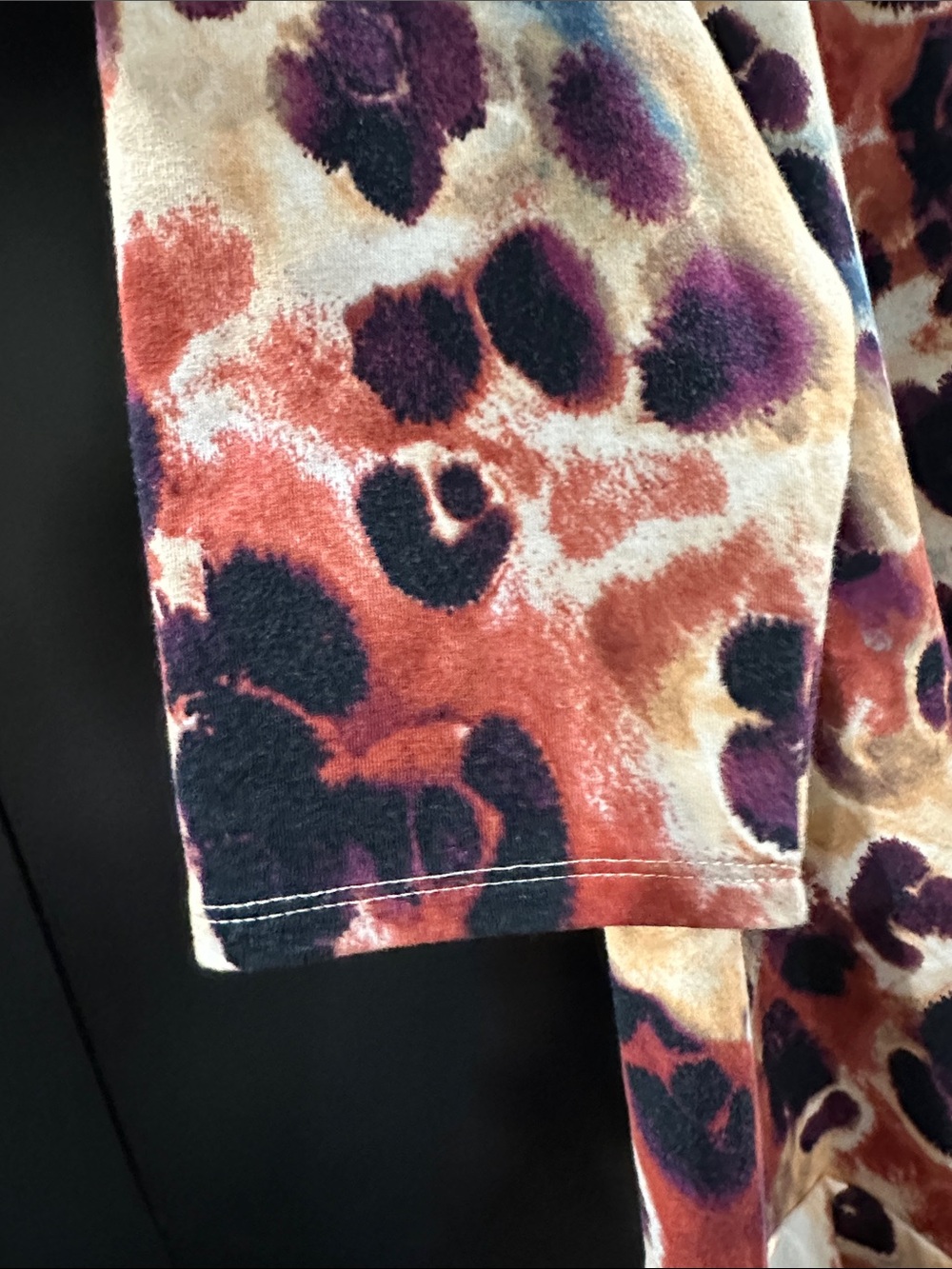 LOGO Lounge plus size by Lori Goldstein Multi-Color Leopard Print Ruffle-Hem Top - Picture 7 of 13